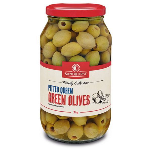 SANDHURST Pitted Queen Green Olives 2kg