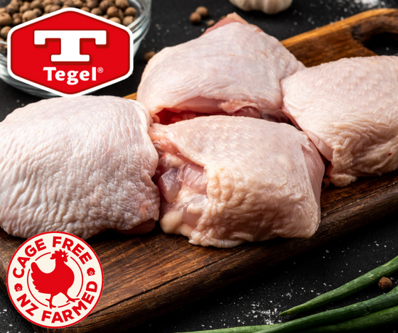 Tegel Free Flow Chicken Thighs skin on Bone in  13kg