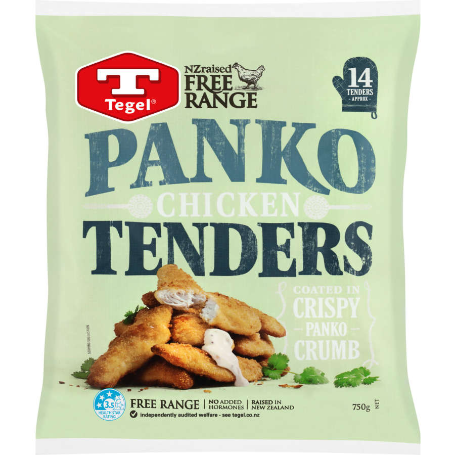NZ Tegel Free Range Panko Chicken Tender 1kg BAG